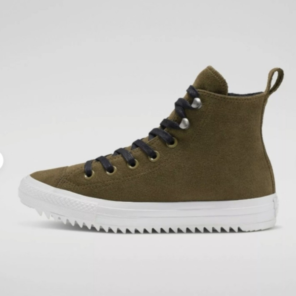 Converse Chuck Taylor All Star Hiker Hi Olive High-Top Suede Sneakers Size 10 - Picture 4 of 10
